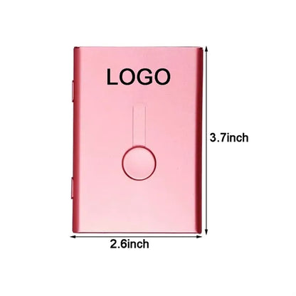 Portable Aluminum Alloy Thumb-push Business Card Holder Case