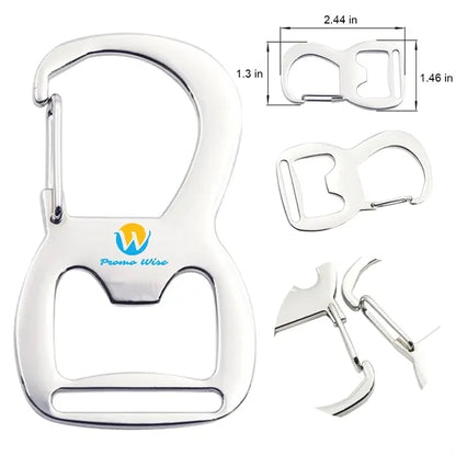Self-Locking Zinc Alloy Bottle Opener Carabiner Keychain