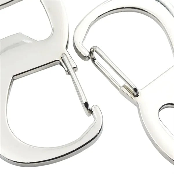 Self-Locking Zinc Alloy Bottle Opener Carabiner Keychain