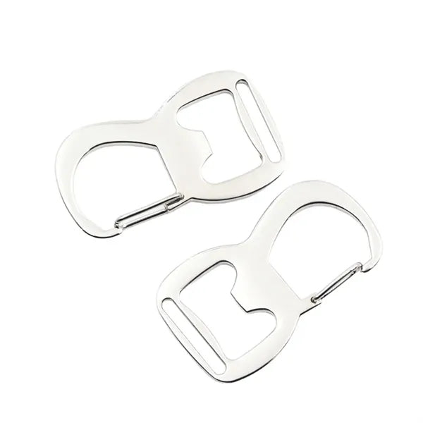 Self-Locking Zinc Alloy Bottle Opener Carabiner Keychain