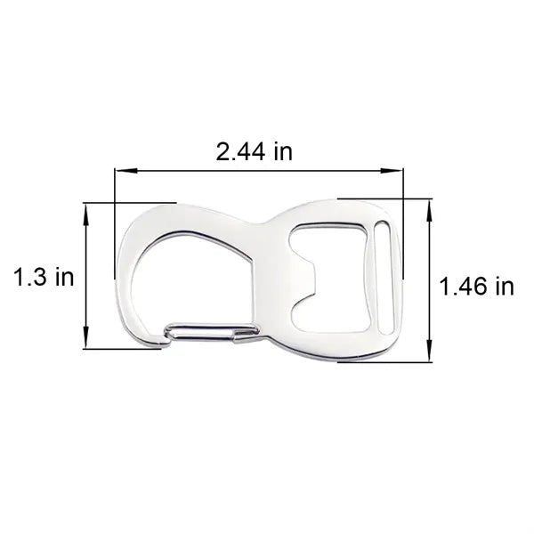 Self-Locking Zinc Alloy Bottle Opener Carabiner Keychain
