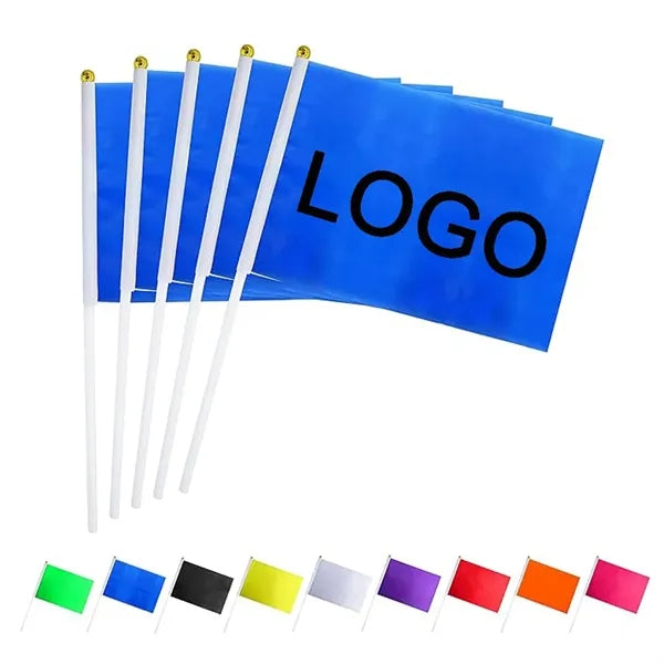 Custom Printed Portable Polyester Hand Held Stick Flag