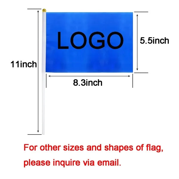 Custom Printed Portable Polyester Hand Held Stick Flag