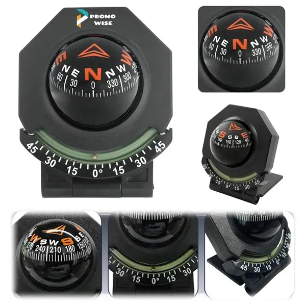 Adjustable Car Compass Dashboard Mounted with Inclinometer