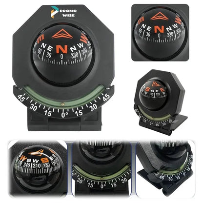 Adjustable Car Compass Dashboard Mounted with Inclinometer