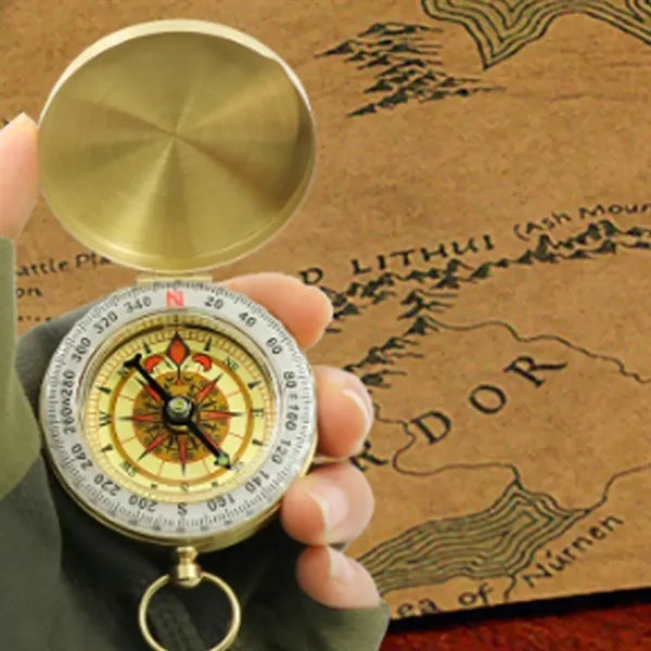 Copper Luminous Waterproof Flip-top Pocket Camping Compass