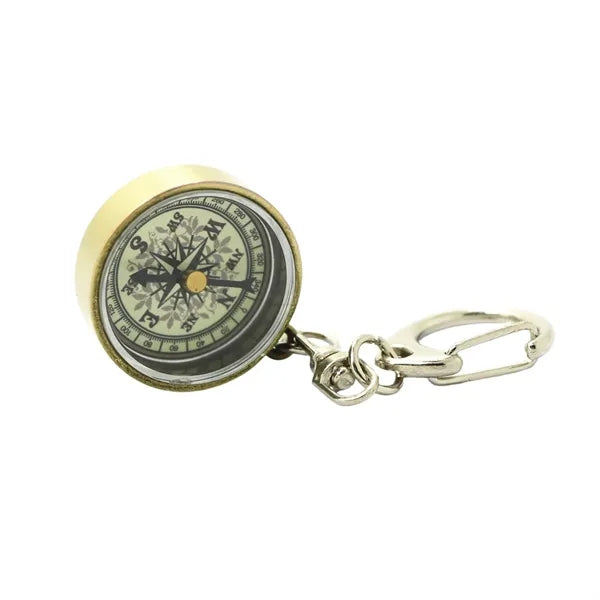 Zinc Alloy Compact Vintage Portable Pocket Compass Keychain