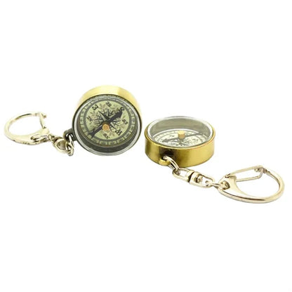 Zinc Alloy Compact Vintage Portable Pocket Compass Keychain