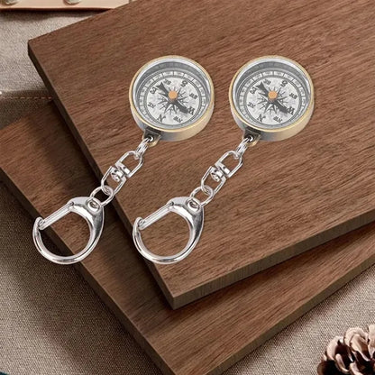 Zinc Alloy Compact Vintage Portable Pocket Compass Keychain