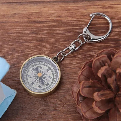 Zinc Alloy Compact Vintage Portable Pocket Compass Keychain
