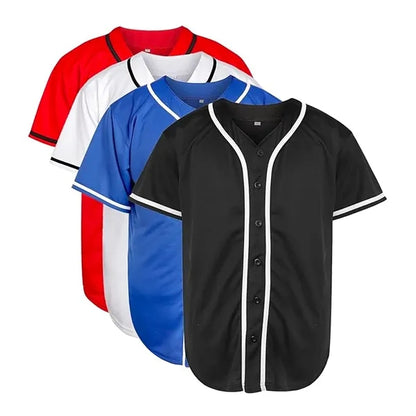 Custom Blank Baseball Jersey Short Sleeve Hip Hop Style