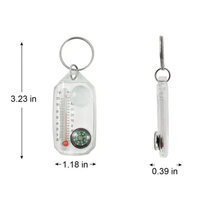 Portable Mini Mountaineering Thermometer Keychain Compass
