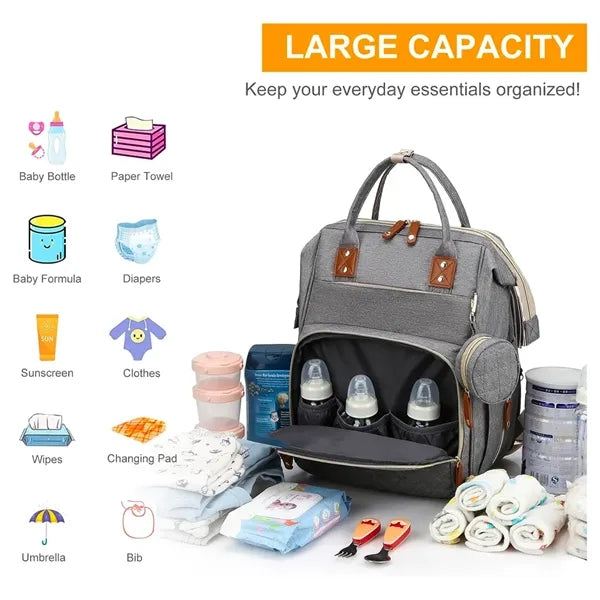 3 in 1 Diaper Bag with Changing Pad Waterproof Baby Backpack