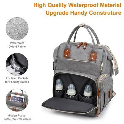 3 in 1 Diaper Bag with Changing Pad Waterproof Baby Backpack