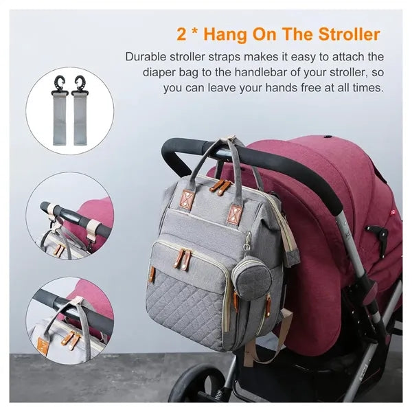 3 in 1 Diaper Bag with Changing Pad Waterproof Baby Backpack