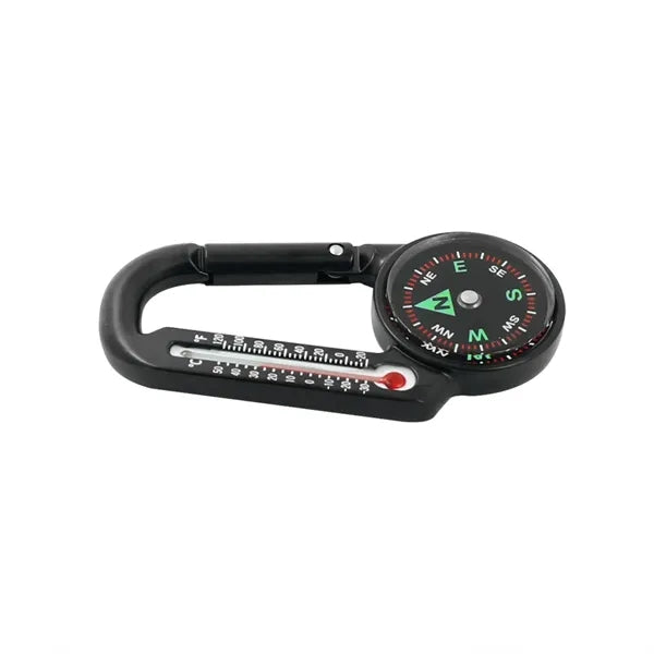 3-in-1 Single-Side Carabiner Compass with Thermometer