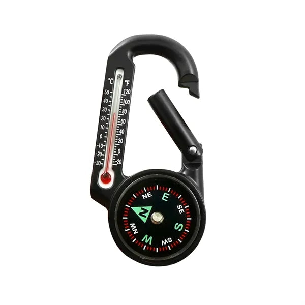 3-in-1 Single-Side Carabiner Compass with Thermometer