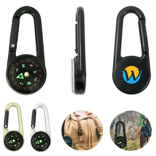 Single-Sided Outdoor Carabiner Compass with Clear Scale
