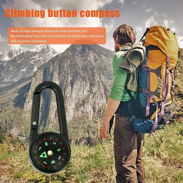 Single-Sided Outdoor Carabiner Compass with Clear Scale