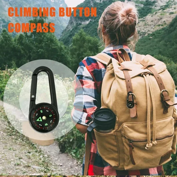 Single-Sided Outdoor Carabiner Compass with Clear Scale