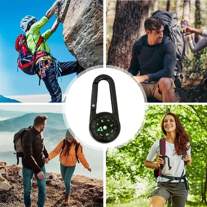 Single-Sided Outdoor Carabiner Compass with Clear Scale