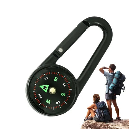 Single-Sided Outdoor Carabiner Compass with Clear Scale