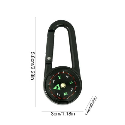 Single-Sided Outdoor Carabiner Compass with Clear Scale