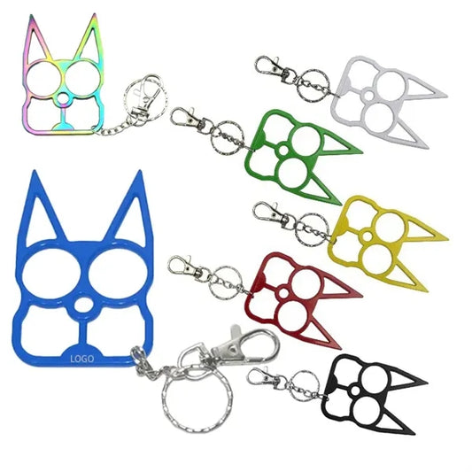 Cat Shape Self Defense Knuckle Duster Keychain