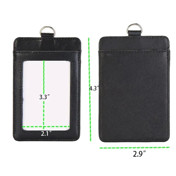 Vertical Leather Badge Holder