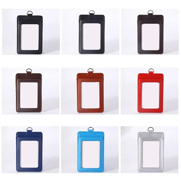 Vertical Leather Badge Holder