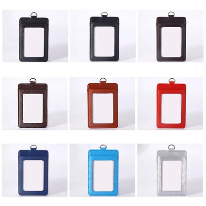 Vertical Leather Badge Holder
