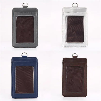 Vertical Leather Badge Holder