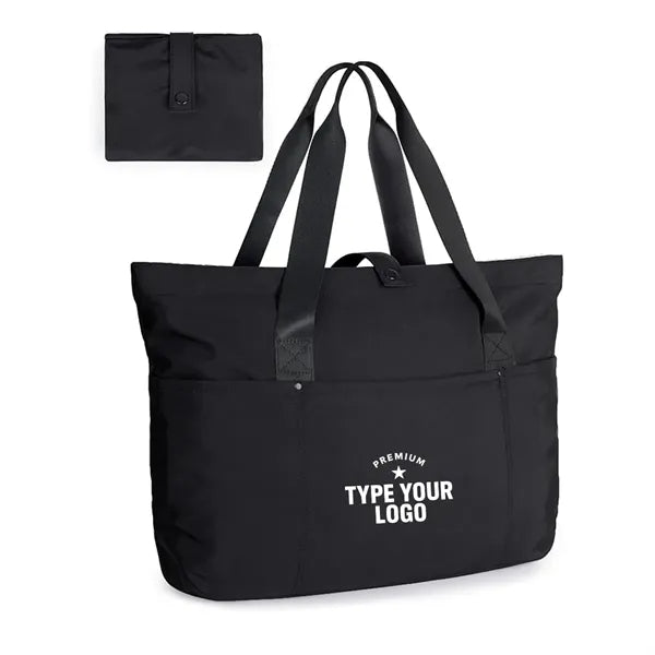 Foldable Zipper Tote Bag for Women Large Travel Shoulder Bag