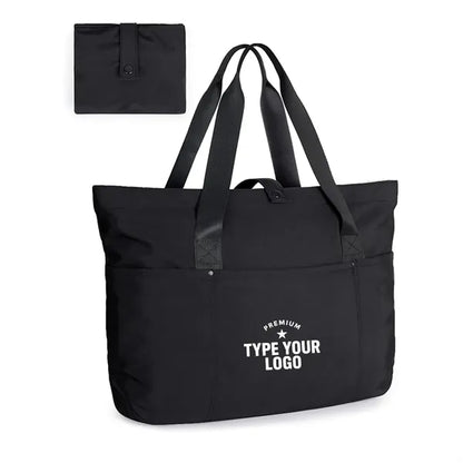 Foldable Zipper Tote Bag for Women Large Travel Shoulder Bag