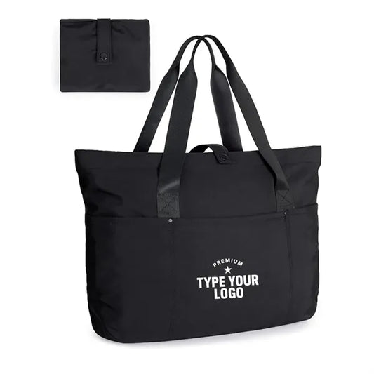 Foldable Zipper Tote Bag for Women Large Travel Shoulder Bag