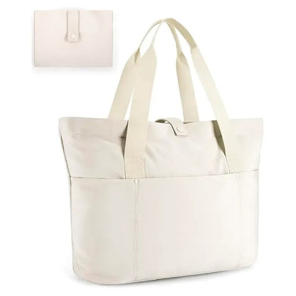 Foldable Zipper Tote Bag for Women Large Travel Shoulder Bag