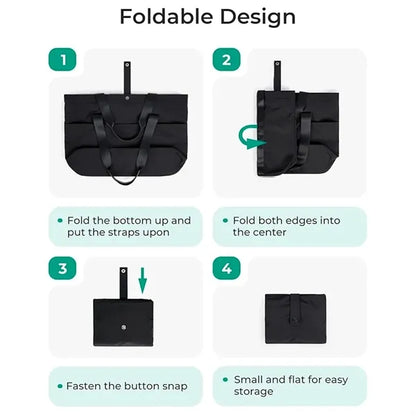 Foldable Zipper Tote Bag for Women Large Travel Shoulder Bag