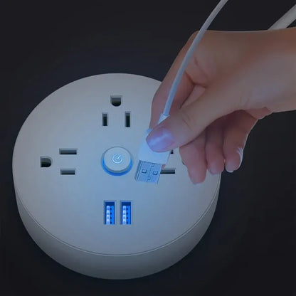 6-in-1 Charging Station with 3 AC Outlets and 2 USB Ports