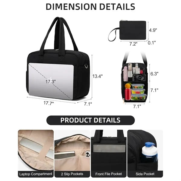 Insulated Lunch Tote Bag for Women Laptop Purse for Work