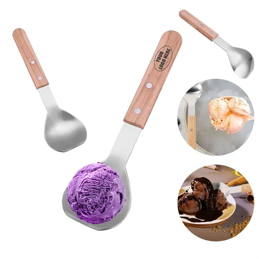 Stainless Steel Wooden Handle Ice Cream Scoop