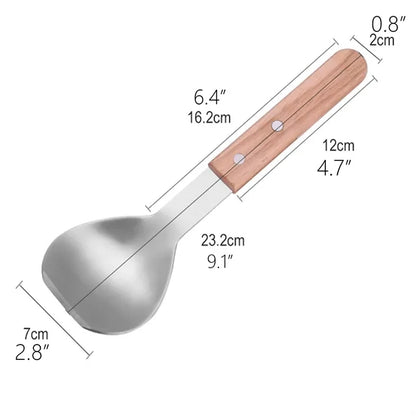 Stainless Steel Wooden Handle Ice Cream Scoop