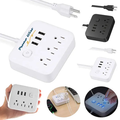 7-in-1 Wall Charger with 3 AC Outlets and 4 USB Ports