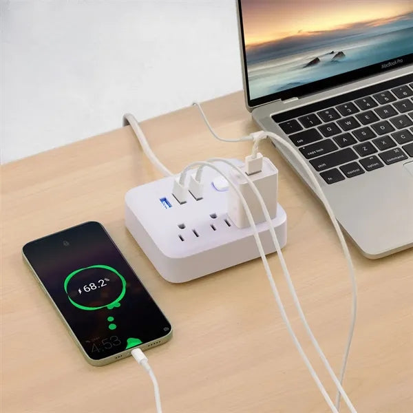 7-in-1 Wall Charger with 3 AC Outlets and 4 USB Ports
