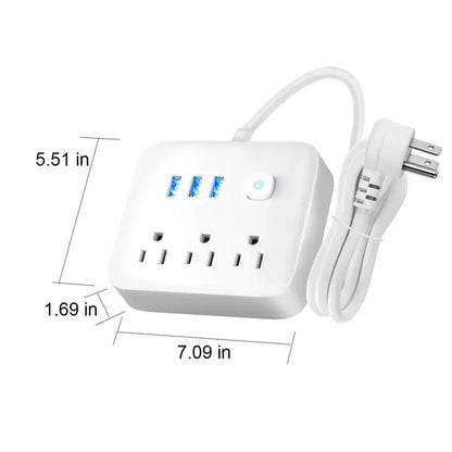 7-in-1 Wall Charger with 3 AC Outlets and 4 USB Ports