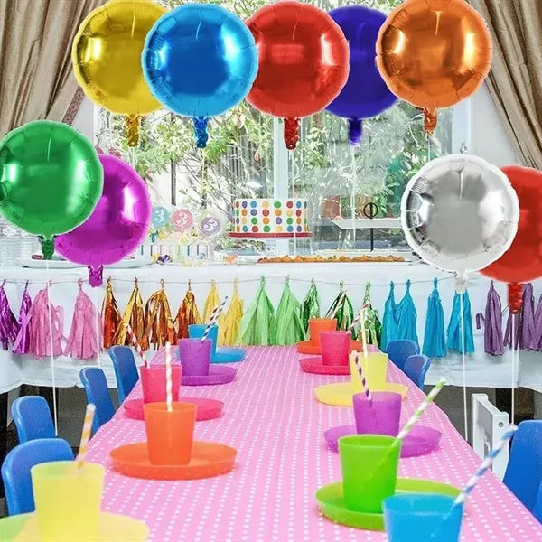 18" Party Decor Round Mylar Foil Balloons