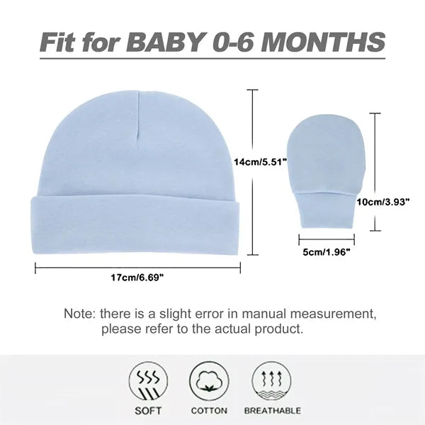Newborn Baby Cap and Mitten Set