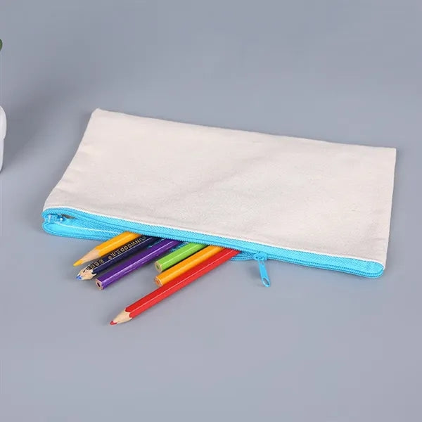 DIY Blank Canvas Zipper Pencil Pouch Makeup Bag