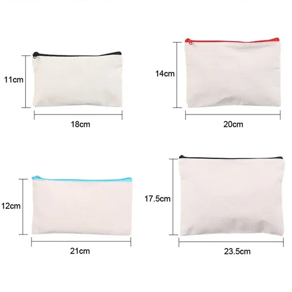 DIY Blank Canvas Zipper Pencil Pouch Makeup Bag