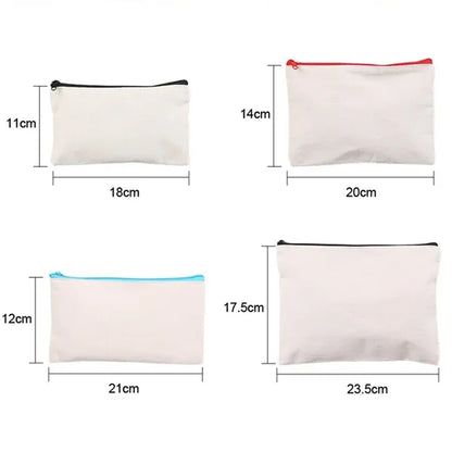 DIY Blank Canvas Zipper Pencil Pouch Makeup Bag