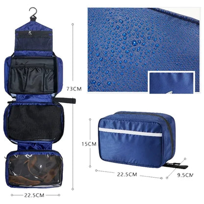 Nylon Waterproof Travel Toiletry Wash Bag With Hanging Hook